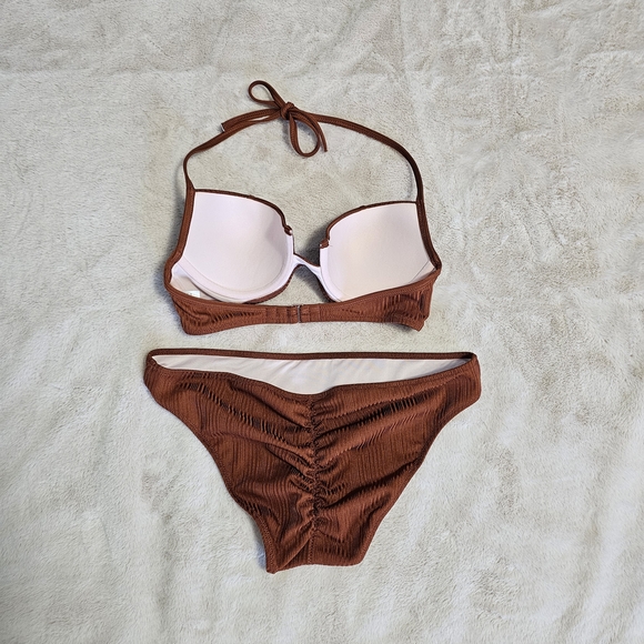 Shade & Shore Rust Ribbed Bikini Set - Picture 5 of 6